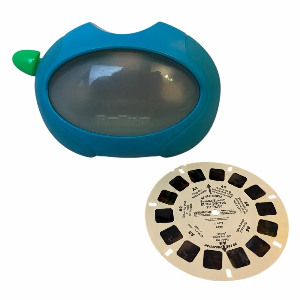Vintage 90s Fisher-Price View-Master Super Show Projector - Blue & Green Elmo